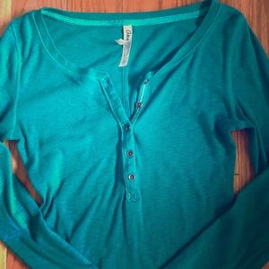 Teal Long Sleeve Henley